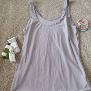 'No Boundaries' Juniors Scoop Neck Tank Top in Grey, Size L(11-13)